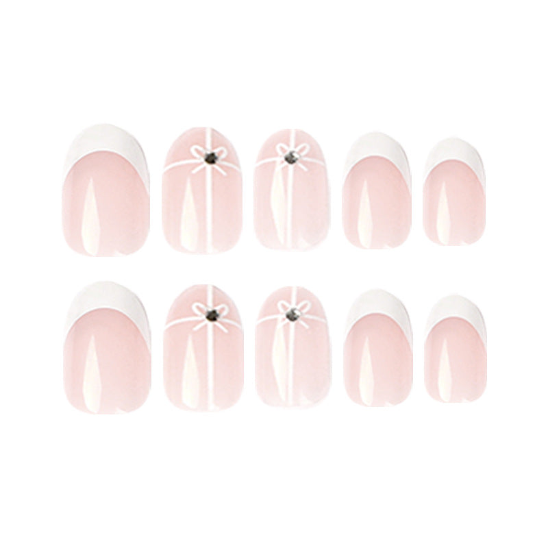 001.Véla Nails® Stylish French Wearable Nails - Elegant White French Tip Design